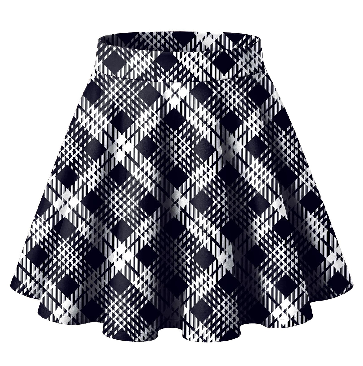 HOTOUCH Women's Skirt Casual Mini Skater Skirt Stretchy High Waist Flared Pleated A Line Basic Versatile Skirt