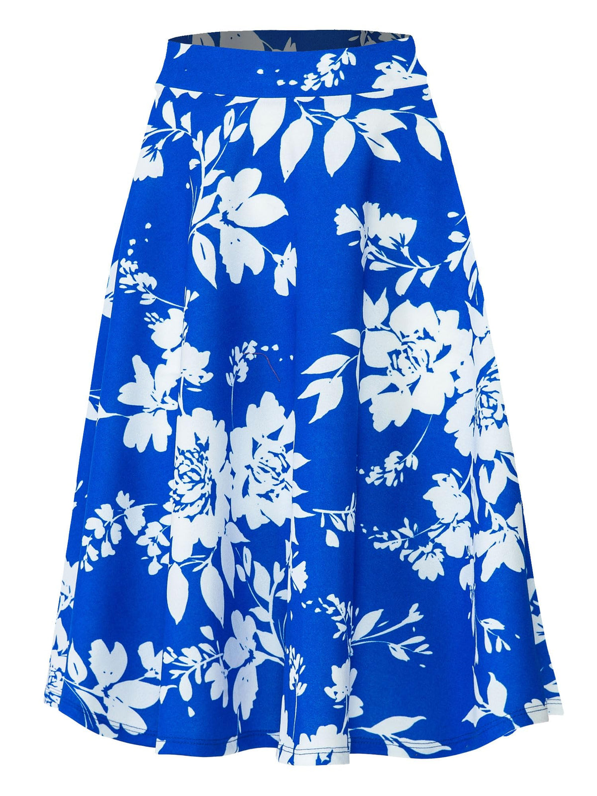 SSOULM A-Line Midi Skirt - Made in USA - Stretchy High Waisted Flare Skirts with Plus Size