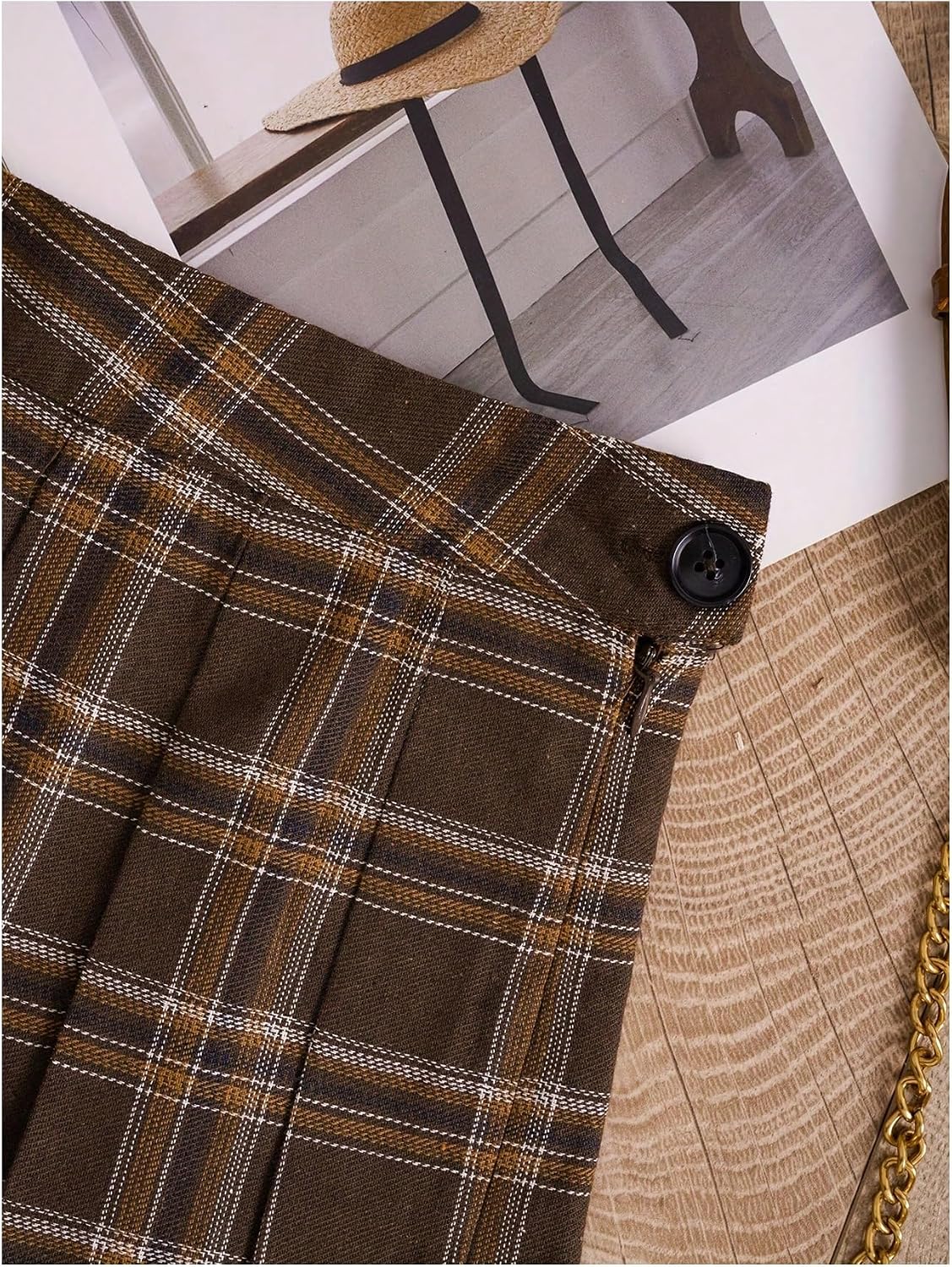 SweatyRocks Women's Y2K Plaid Pleated Skirt A Line High Waist Mini Skirt