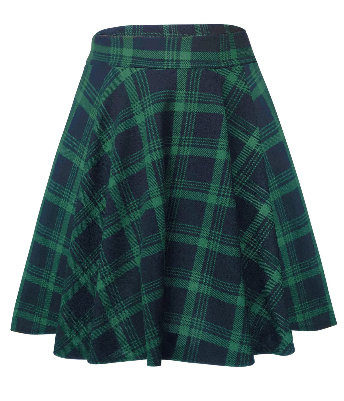 Urban CoCo Women's Basic Midi Skirt Versatile Stretchy Flared Casual High Waisted Skirt