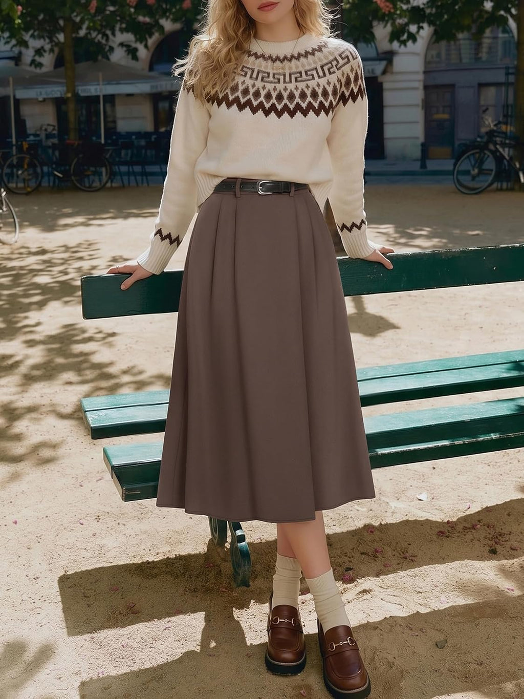 Casly Lamiit A-Line Midi Skirts for Women Business Skirt