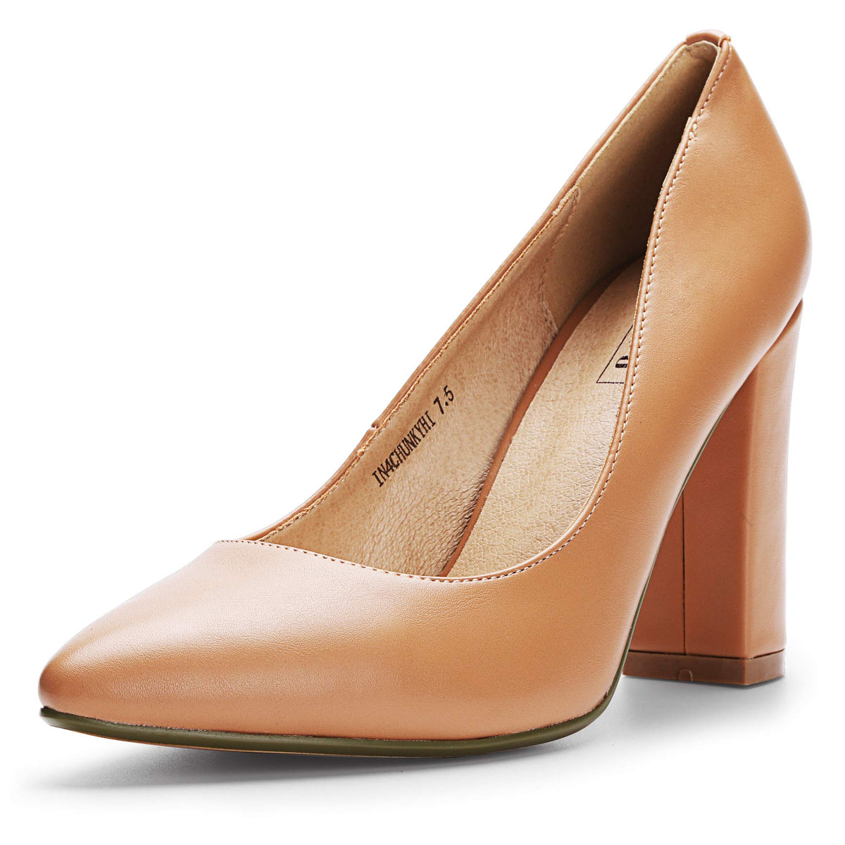 IDIFU Women's IN4 Chunky High Heels Closed Pointed Toe Pumps