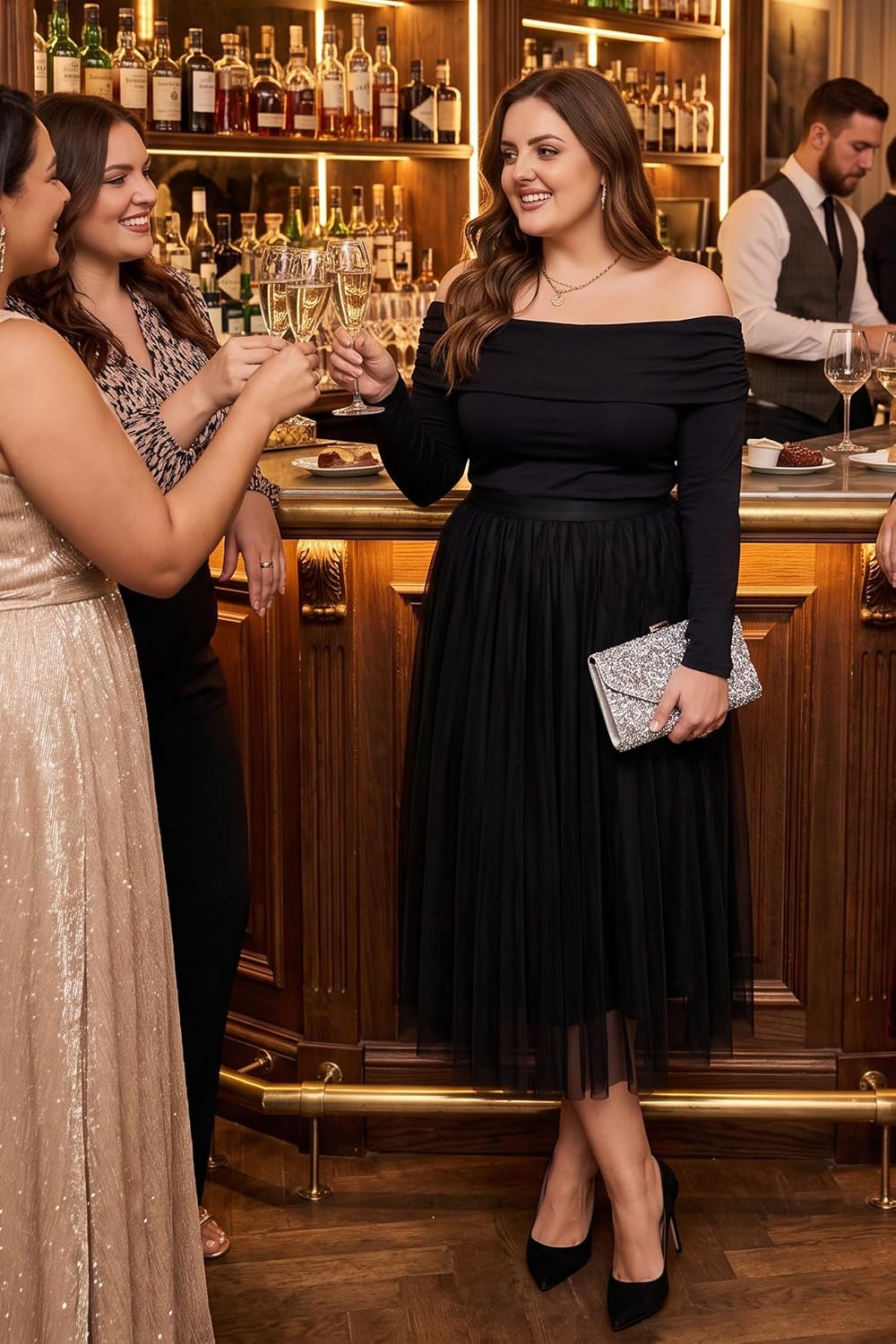 Eytino Plus Size Maxi Skirts for Curvy Women