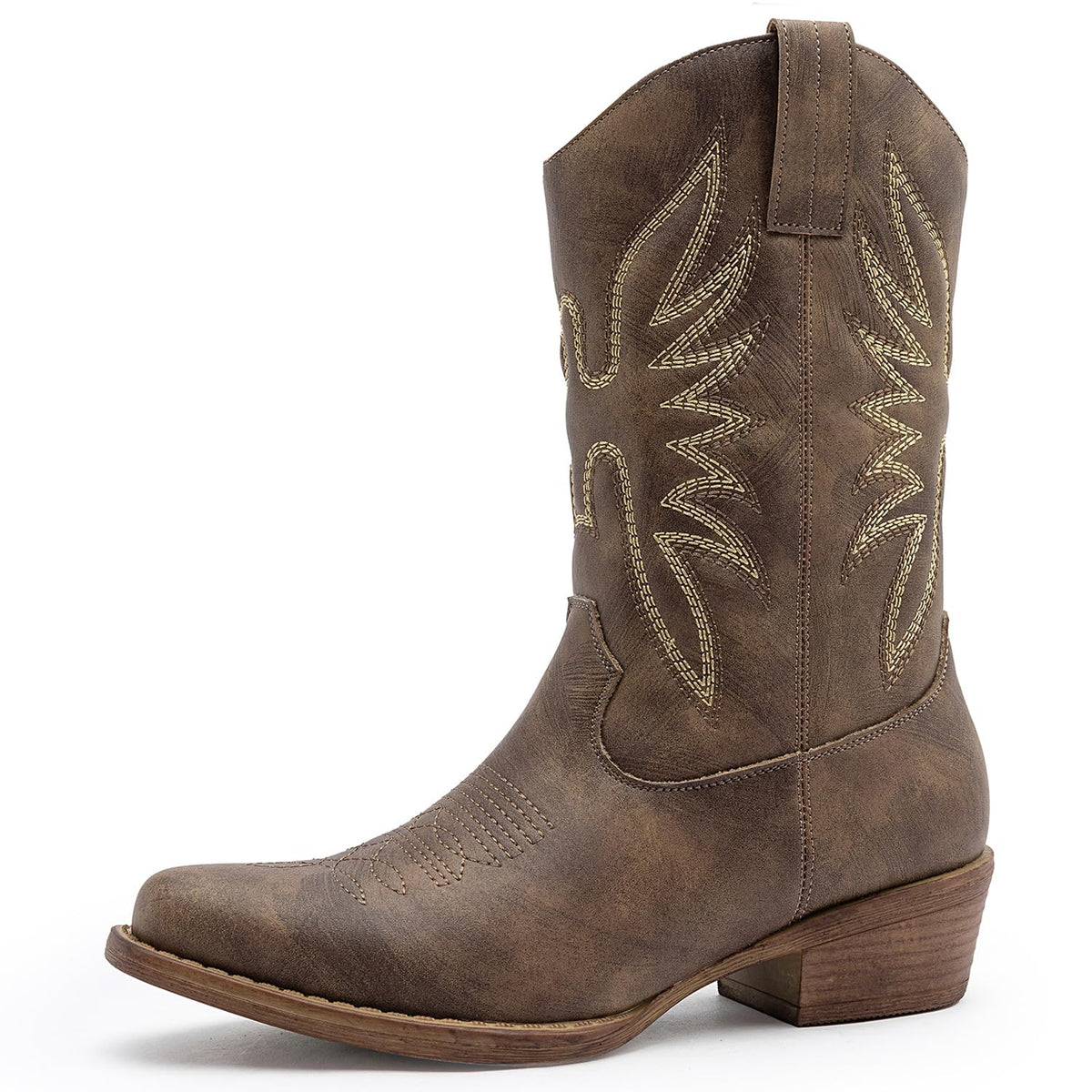 GLOBALWIN Cowboy Boots for Women, Mid-Calf Western Style