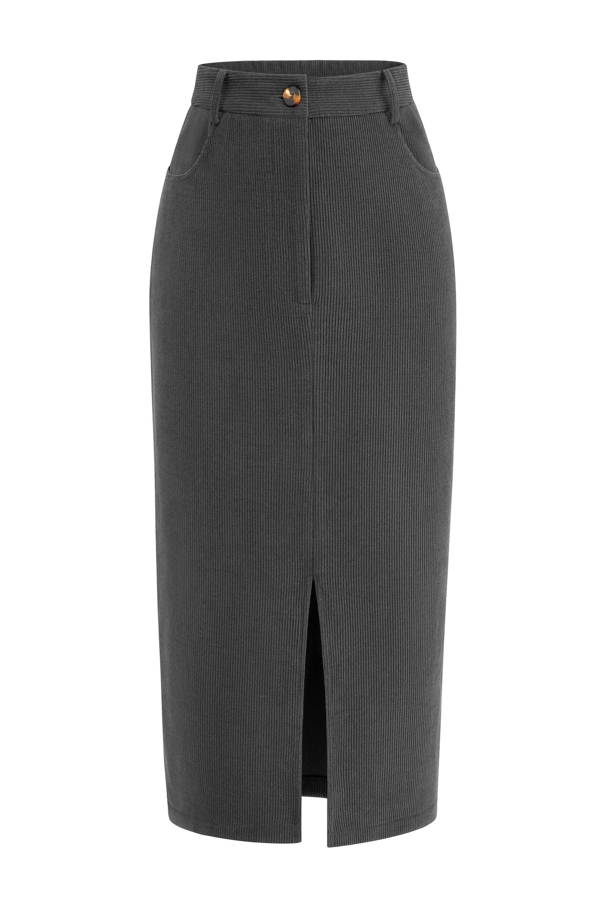PRETTYGARDEN Corduroy Pencil Skirt Women Fall Fashion Midi Skirts Dressy