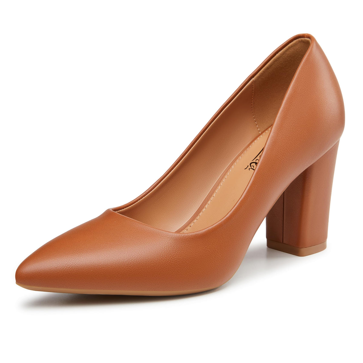 Heel The World Women's High Chunky Block Closed Toe Heels,Slip On Pointed Toe Work Dress Office Wedding Party Pumps Shoes