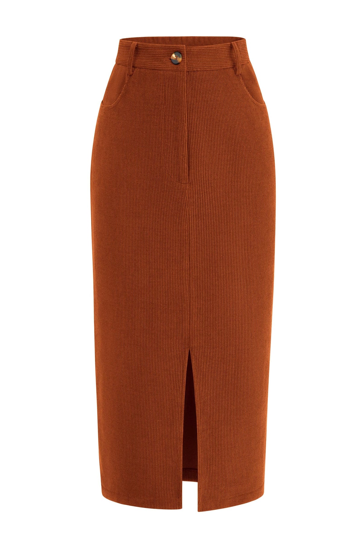 PRETTYGARDEN Corduroy Pencil Skirt Women Fall Fashion Midi Skirts Dressy