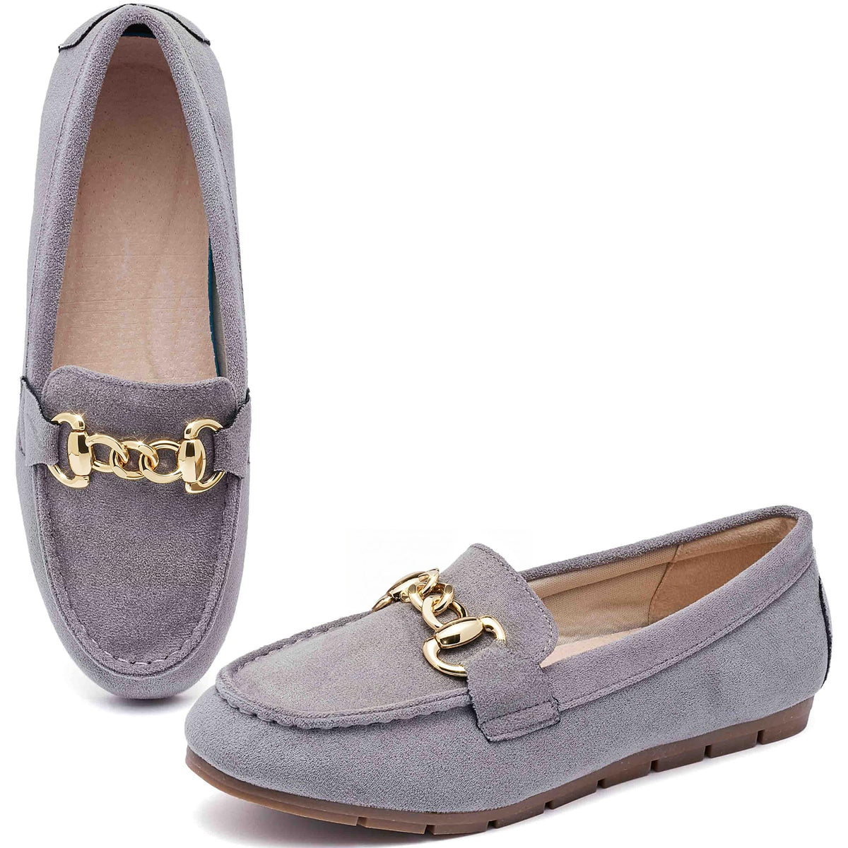 ABEJOJO Women's Loafer Shoes, Comfortable Slip on Casual Flat Penny Shoes for Walking, Driving, Dressy