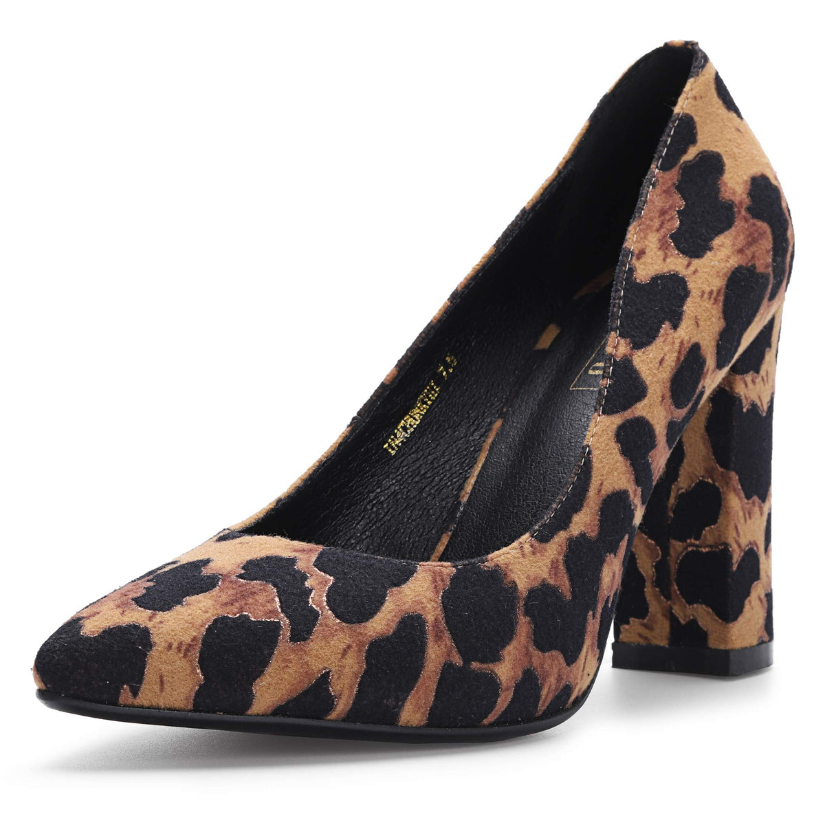IDIFU Women's IN4 Chunky High Heels Closed Pointed Toe Pumps