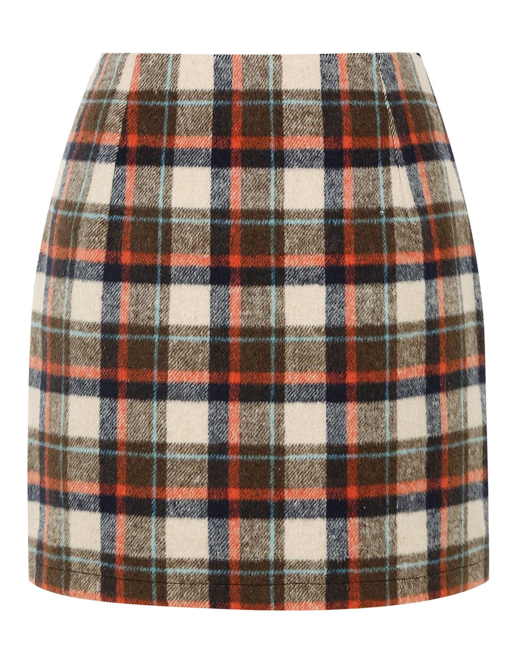 IDEALSANXUN Womens High Waist Plaid Skirt Bodycon Pencil Wool Mini Skirts