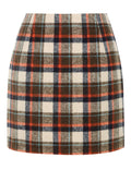 IDEALSANXUN Womens High Waist Plaid Skirt Bodycon Pencil Wool Mini Skirts