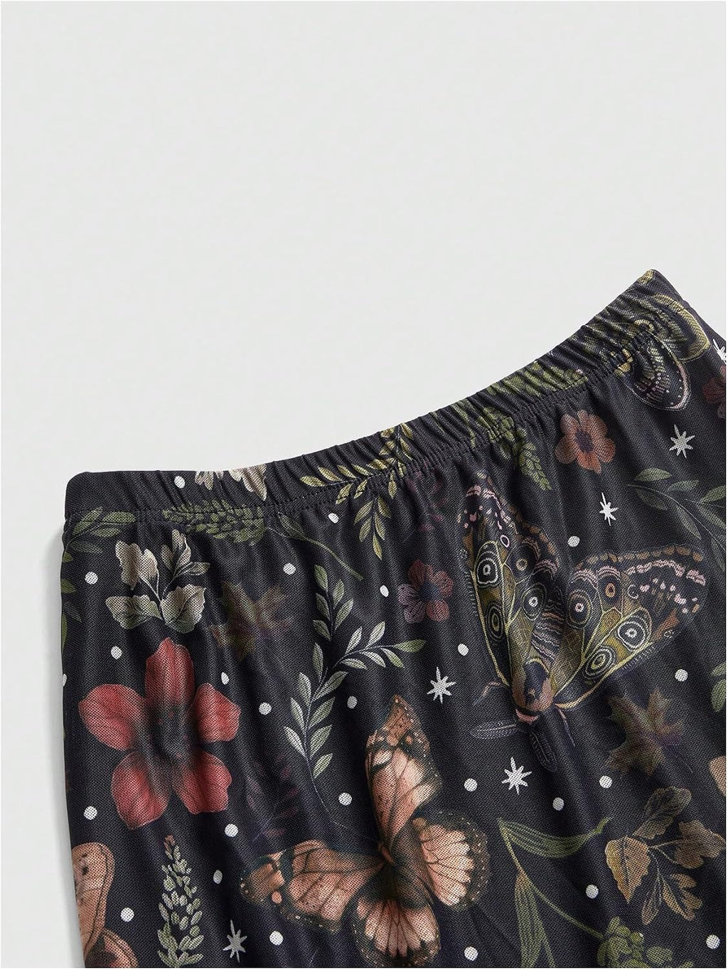 SOLY HUX Women's Plus Size Floral Mesh Midi Skirt A Line Flowy Skirts