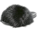 Faux Fur Slides for Women, Fuzzy Slippers Fluffy Sandals Furry House Shoes Indoor Outdoor