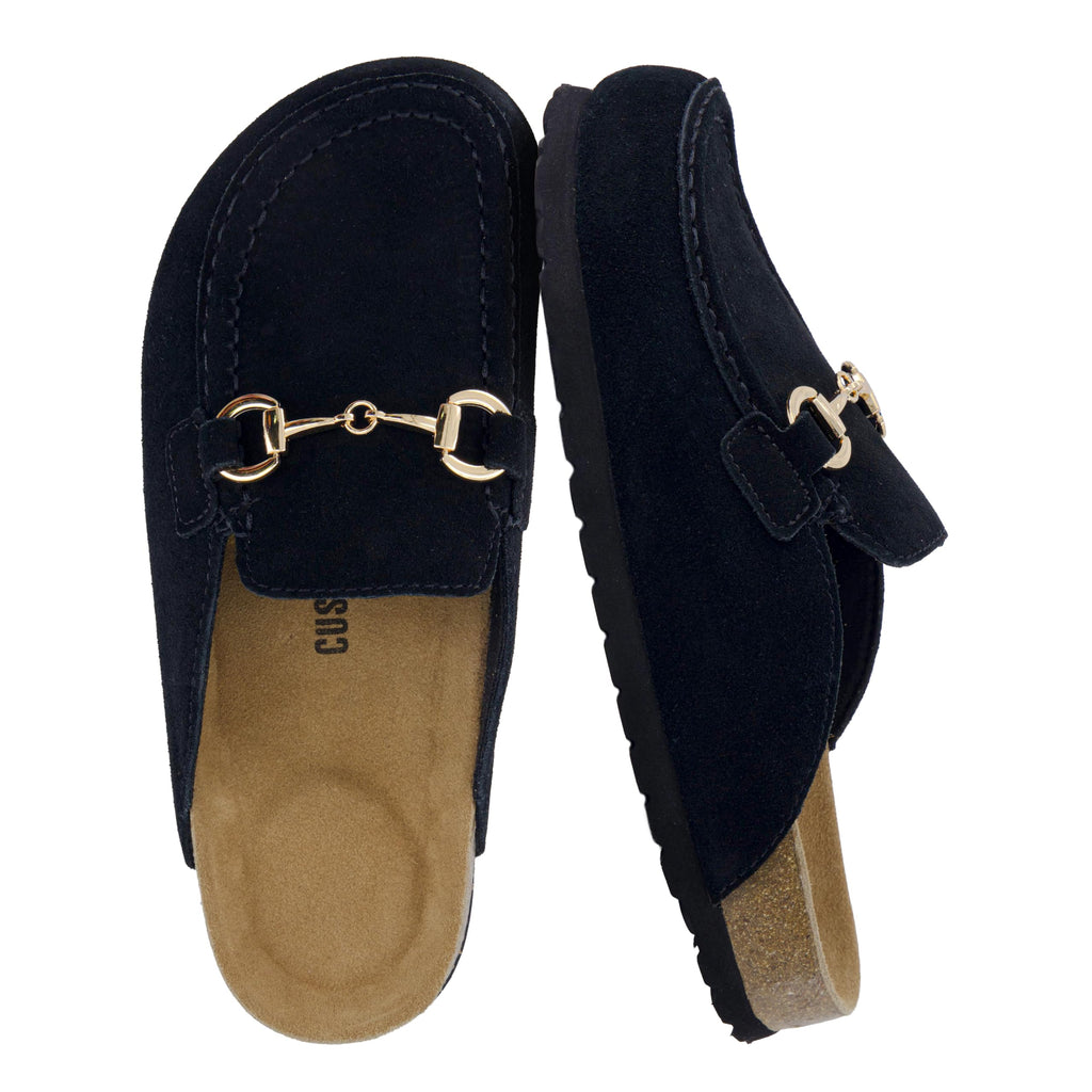 CUSHIONAIRE Cliff Suede Clog Mules for Women