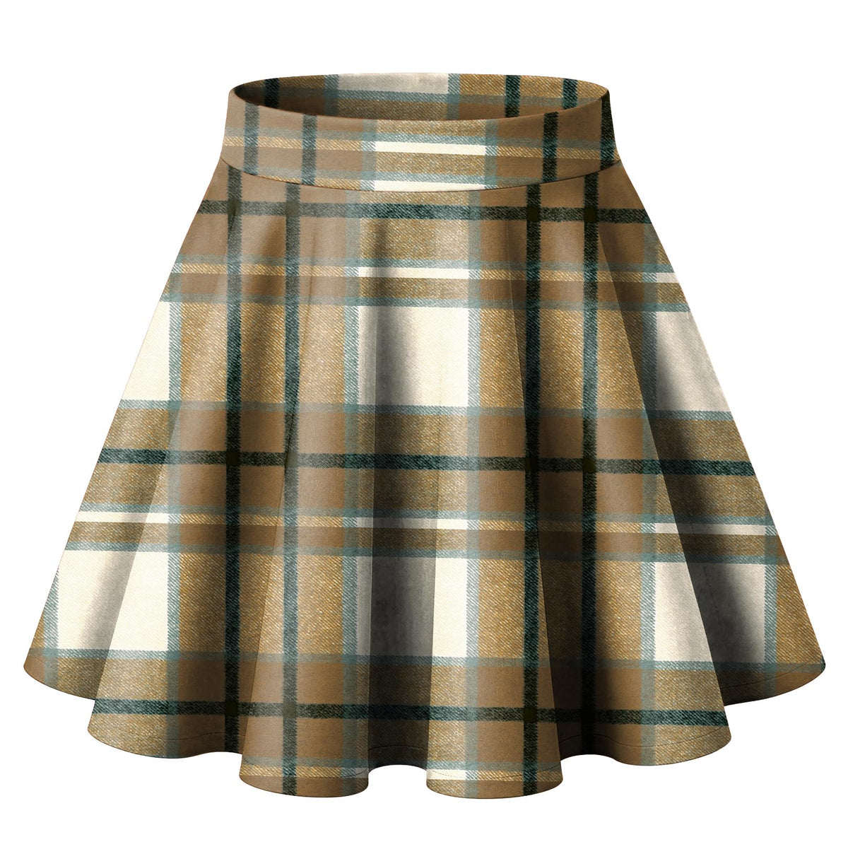 HOTOUCH Women's Skirt Casual Mini Skater Skirt Stretchy High Waist Flared Pleated A Line Basic Versatile Skirt
