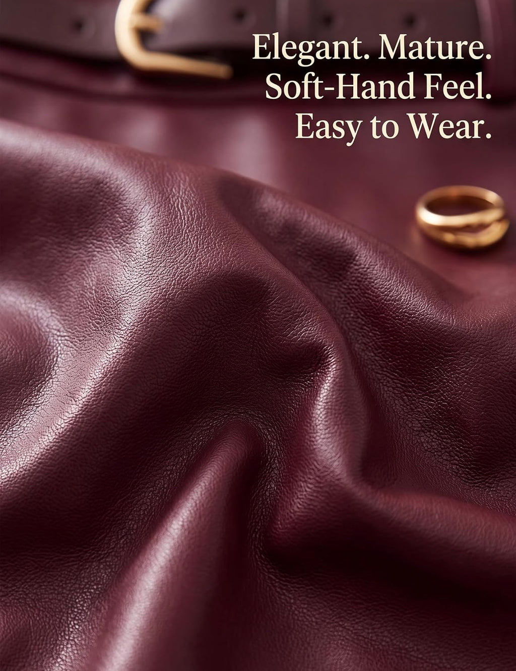 Blooming Jelly Womens Faux Leather Midi Skirt High Waisted A-Line Back Slit