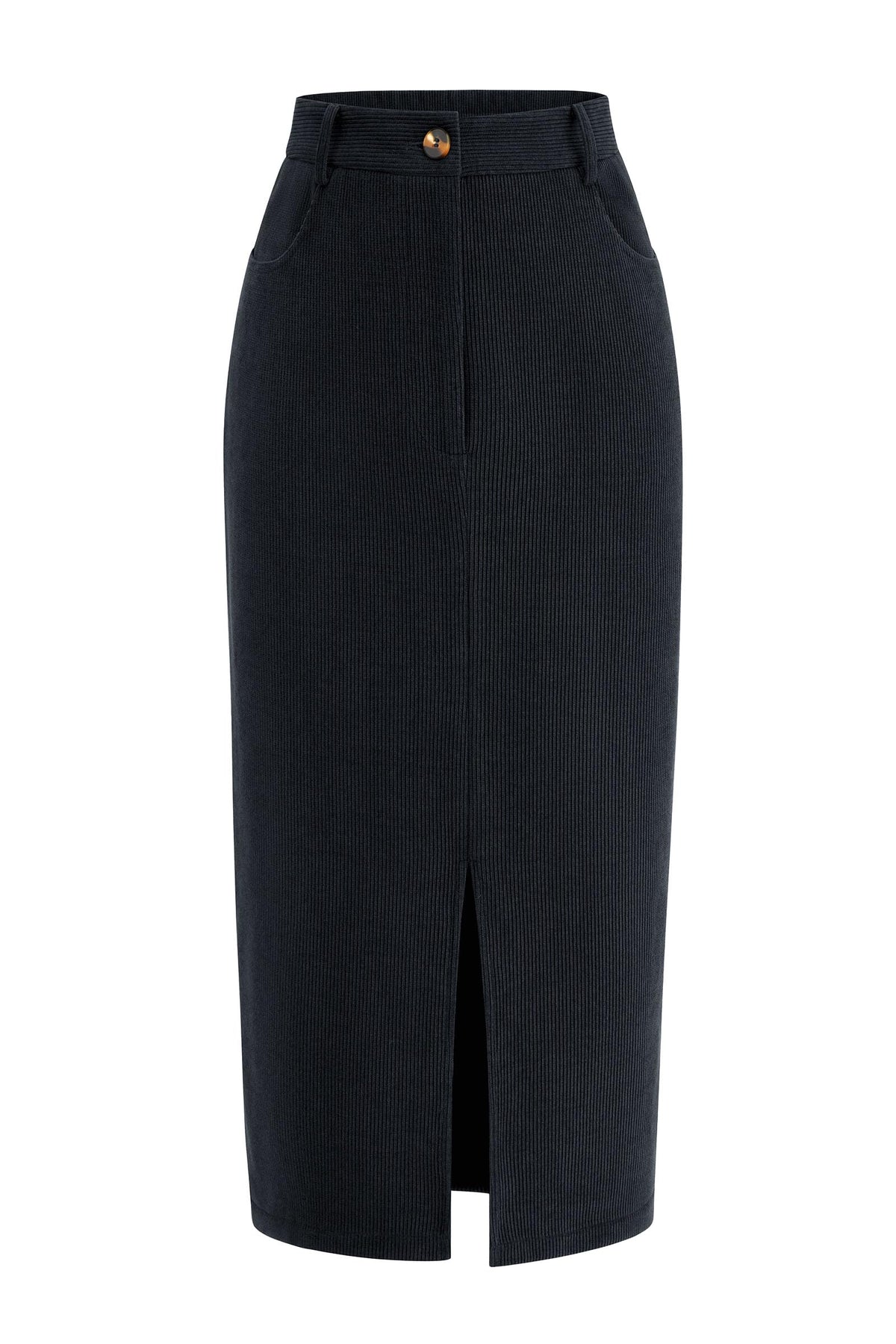 PRETTYGARDEN Corduroy Pencil Skirt Women Fall Fashion Midi Skirts Dressy