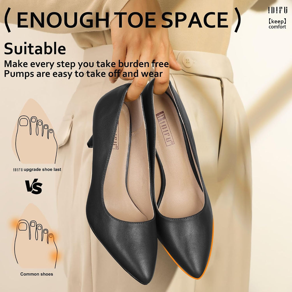 IDIFU High Closed Toe Heels Women's Pumps Pointed Stiletto Dress Shoes