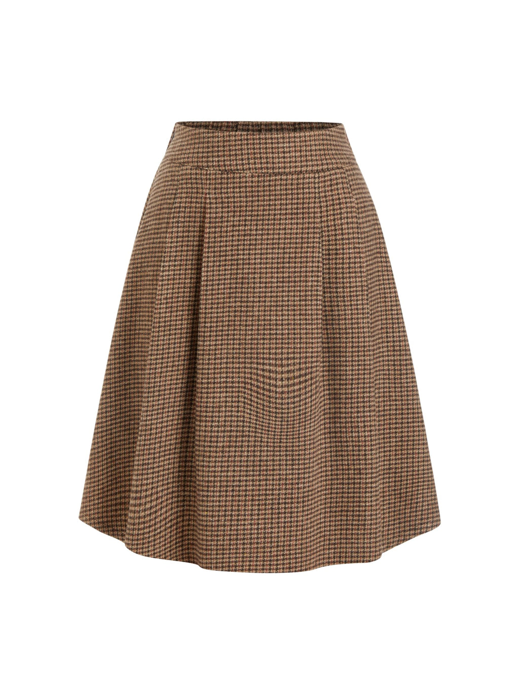 CIDER Plaid Pleated Midi Skirt with Pockets Office Fall Skirt