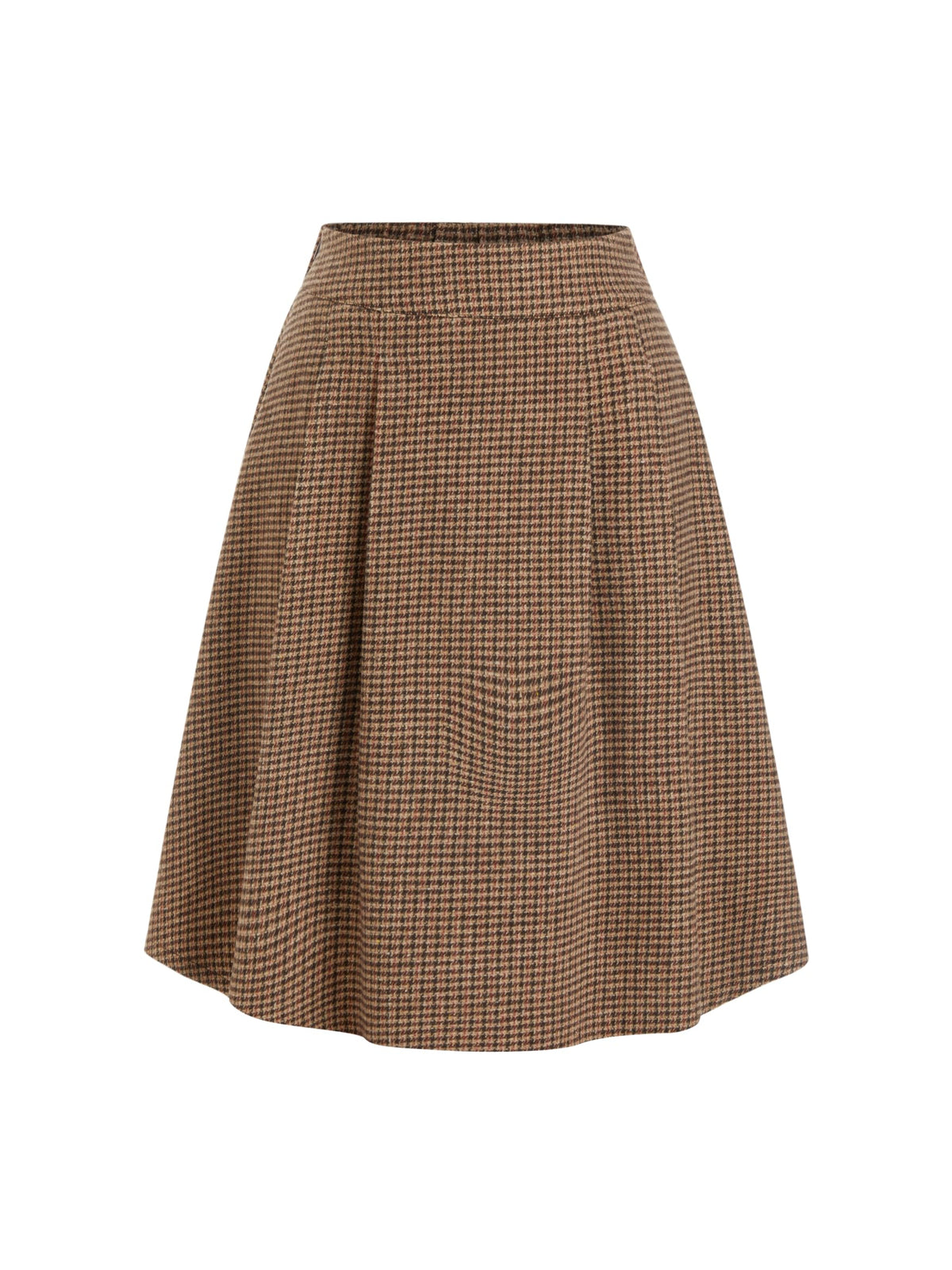 CIDER Plaid Pleated Midi Skirt with Pockets Office Fall Skirt