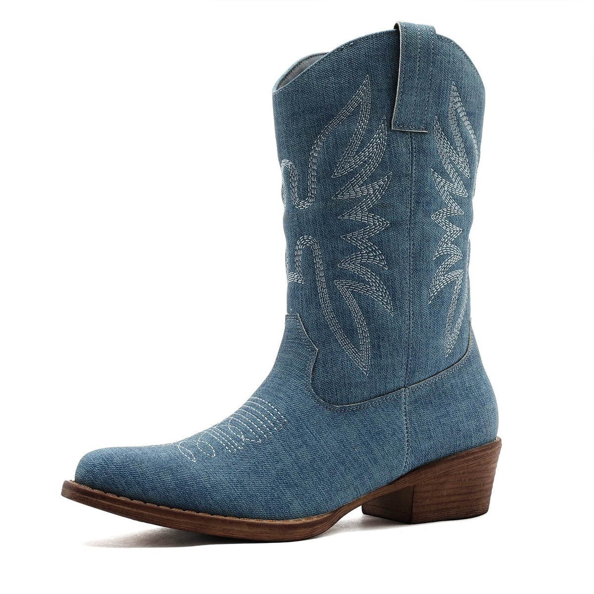GLOBALWIN Cowboy Boots for Women, Mid-Calf Western Style