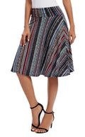 Urban CoCo Women's Ruched High Waist Knee Length Jersey A-Line Stretchy Flared Casual Skirt