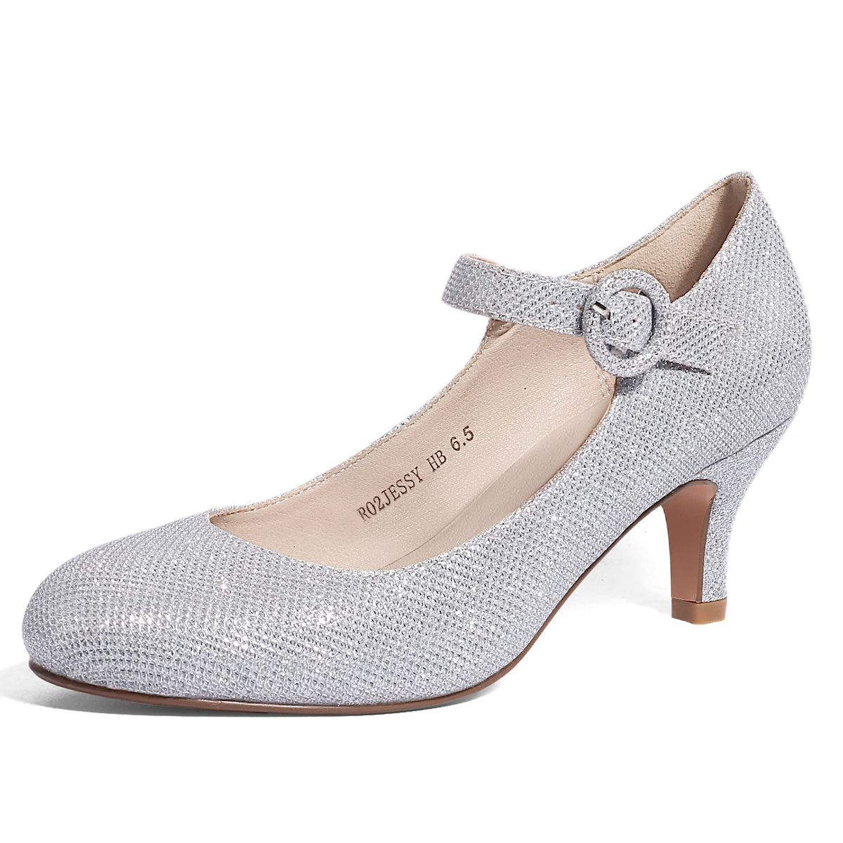 IDIFU Women's Mary Jane Dress Shoes Low Kitten Heels Pumps