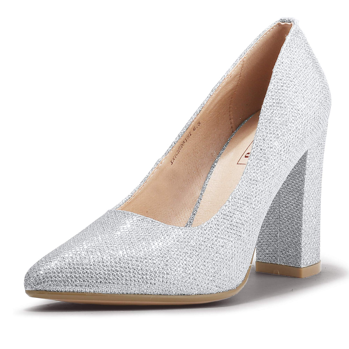 IDIFU Women's IN4 Chunky High Heels Closed Pointed Toe Pumps