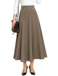 Zeagoo Plaid Skirts for Women Elastic Waist Aline Tartan Skirt with Pockets