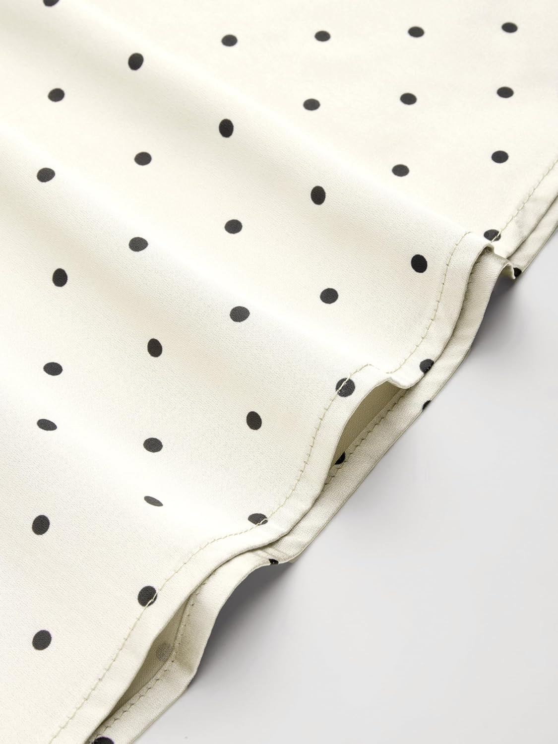 CIDER Womens Satin Mid Rise Polka Dot Flared Maxi Skirt