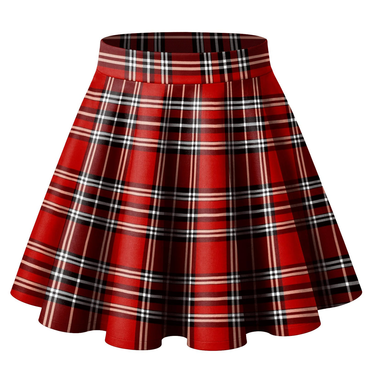 HOTOUCH Women's Skirt Casual Mini Skater Skirt Stretchy High Waist Flared Pleated A Line Basic Versatile Skirt