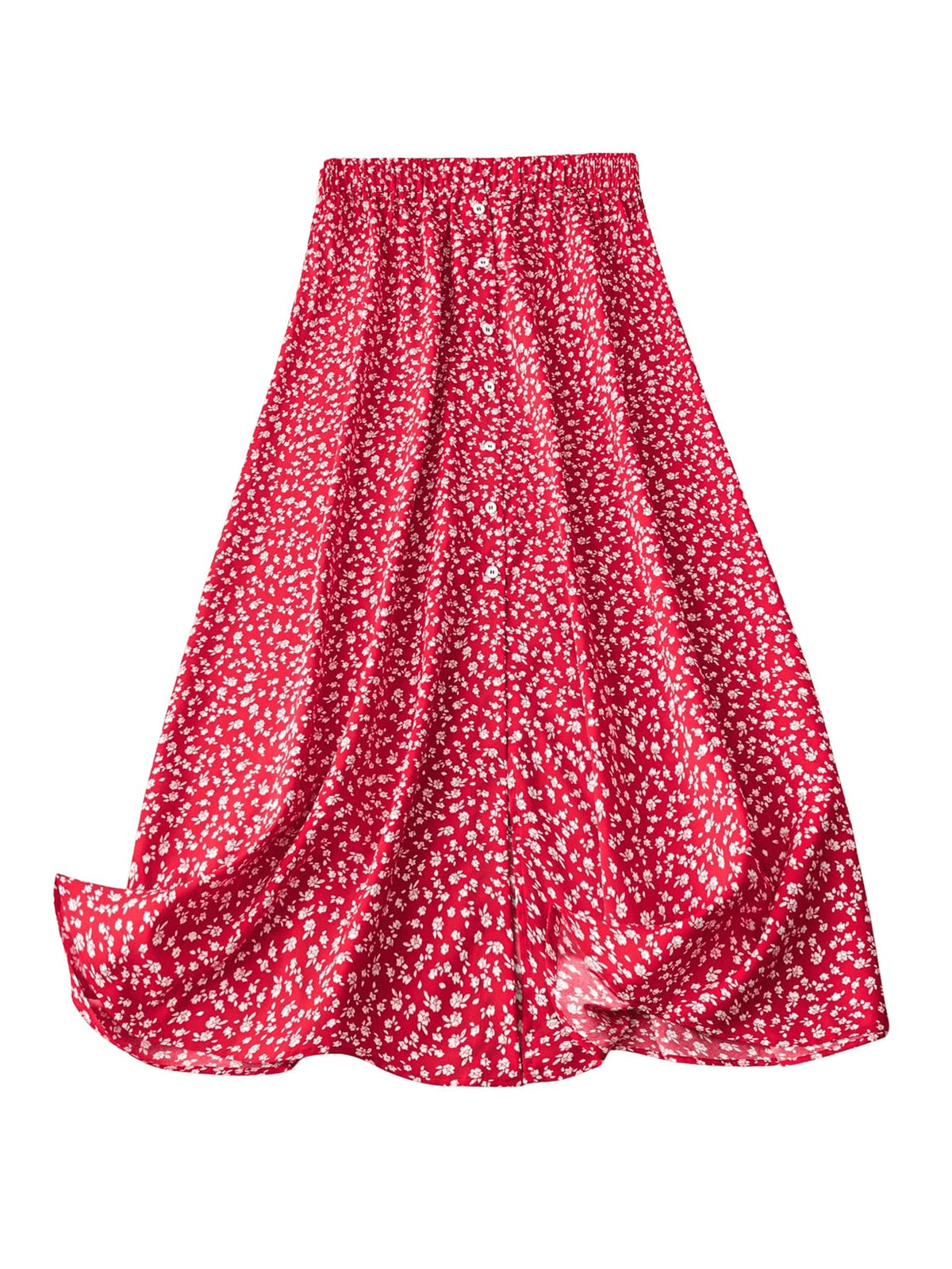 GORGLITTER Women's Plus Size Skirts for Curvy Floral Midi Maxi Skirts