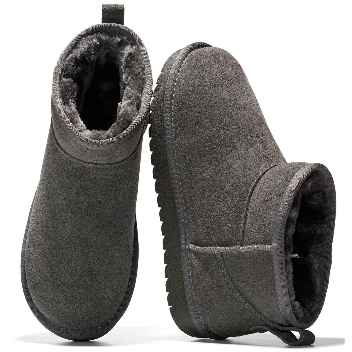 100% Genuine Leather Womens Boots Fur-Lined Booties Ankle Boots for Women