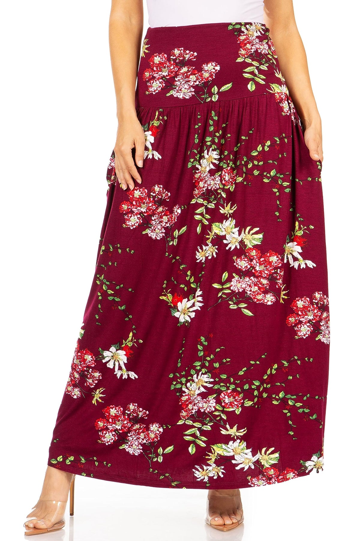Simlu Maxi Skirts for Women Ankle Length Skirt Casual Long Skirt High Waisted Maxi Skirt Reg and Plus Size Skirt Long Skirt