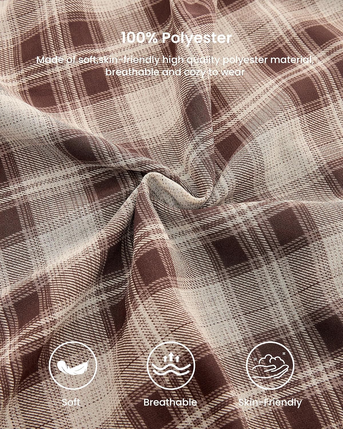 dowerme Casual A-Line Plaid Maxi Skirts for Women Trendy